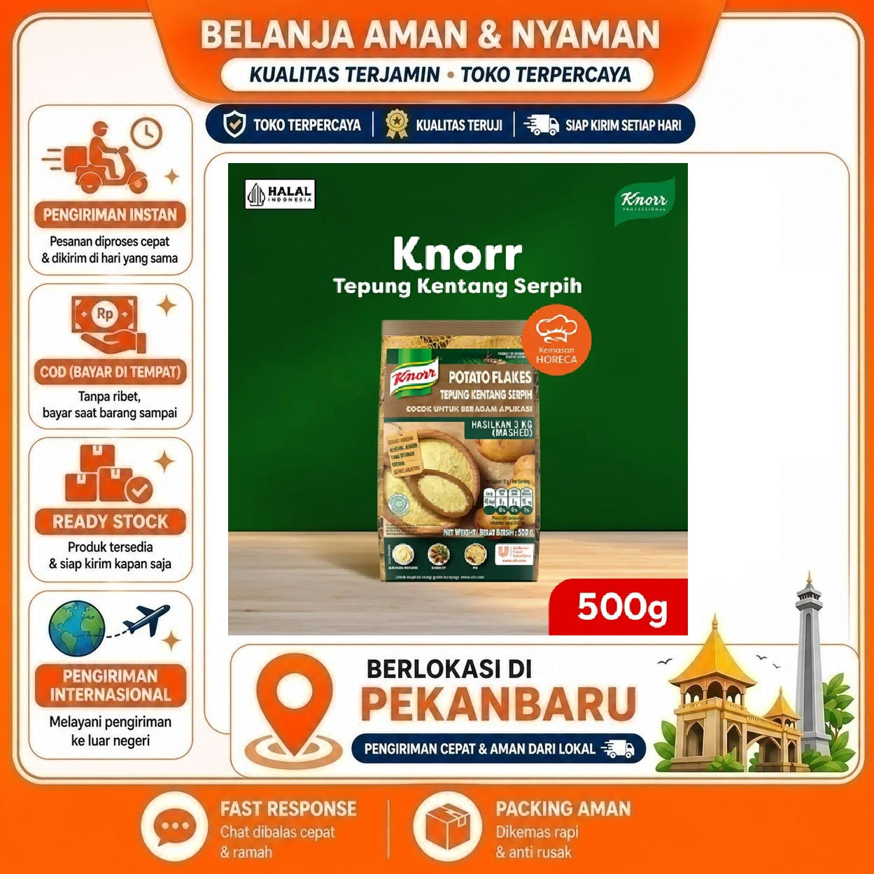 [SDW] pekanbaru/500 Gram Knorr Potato Flakes Tepung Kentang Praktis Mudah Disimpan Tidak Mudah Basah