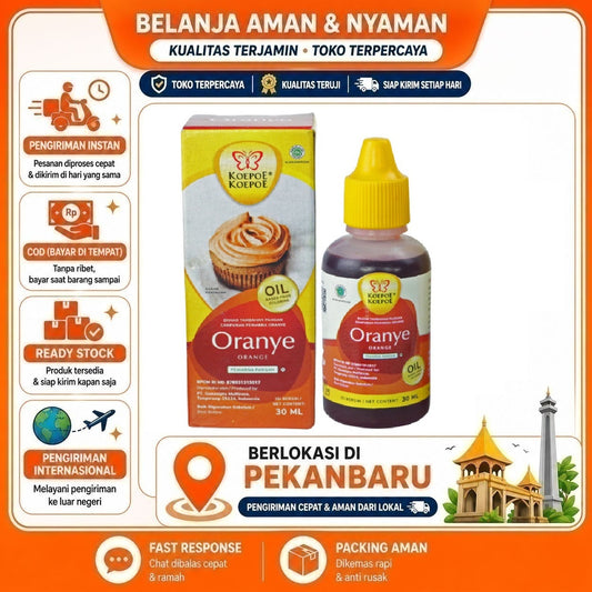 Pekanbaru 30ml Koepoe Koepoe Oranye Oil Based Food Coloring Campuran Pewarna Kue Makanan Halal