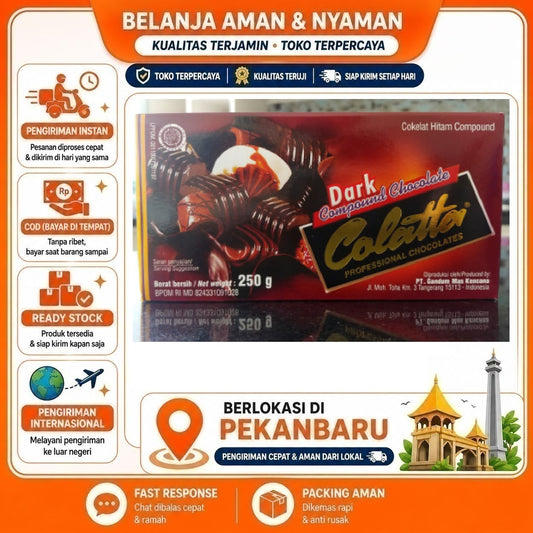Pekanbaru 250 Gram Colatta Dark Compound Chocolate Cokelat Hitam Coklat Batang Bahan Kue Halal