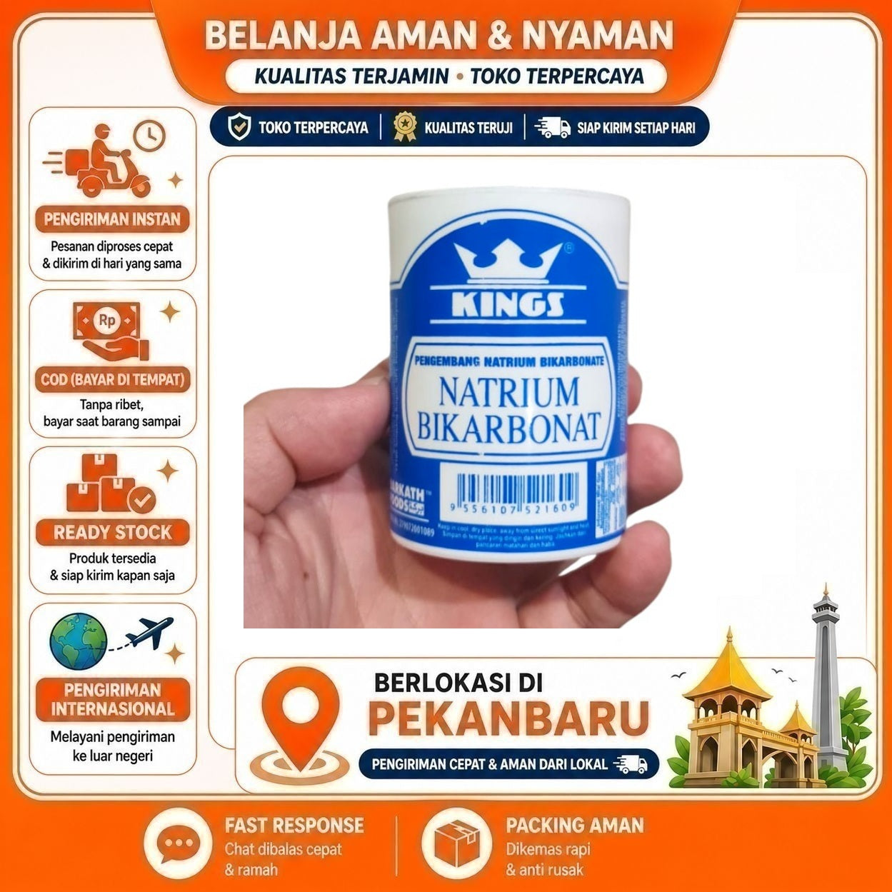[SDW] pekanbaru/120 gr Natrium Bikarbonat Kings 120 Gram - Soda Kue, Baking Soda, Pengembang Kue