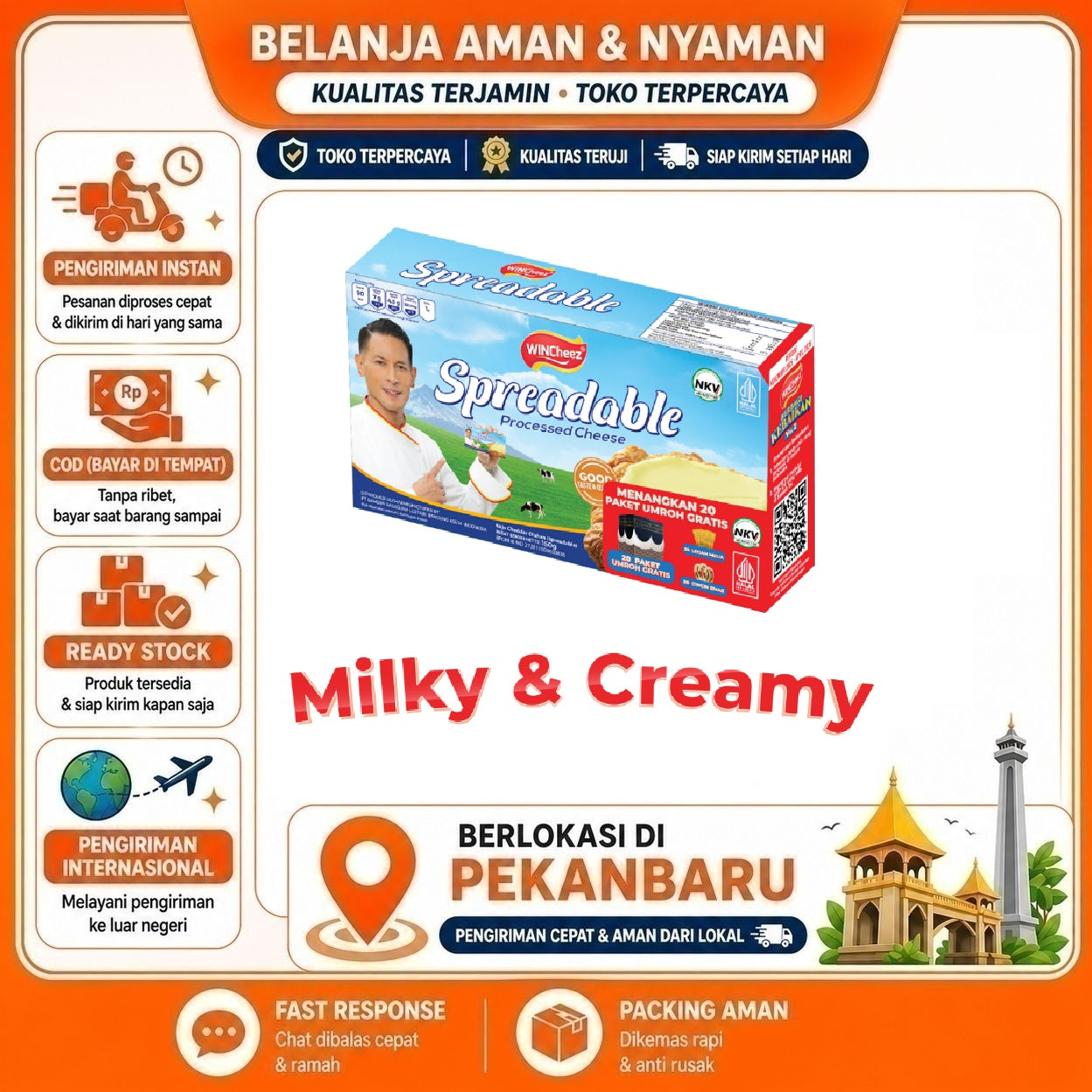 [SDW] pekanbaru/150 Gram Wincheez Keju Spreadable Cheese Processed NKV Halal Bahan Makanan Bergizi