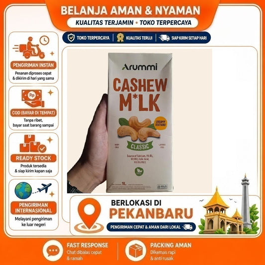 Pekanbaru 1 Liter Arummi Cashew Milk Classic Minuman Susu Kacang Mede Rendah Lemak Gula Sehat
