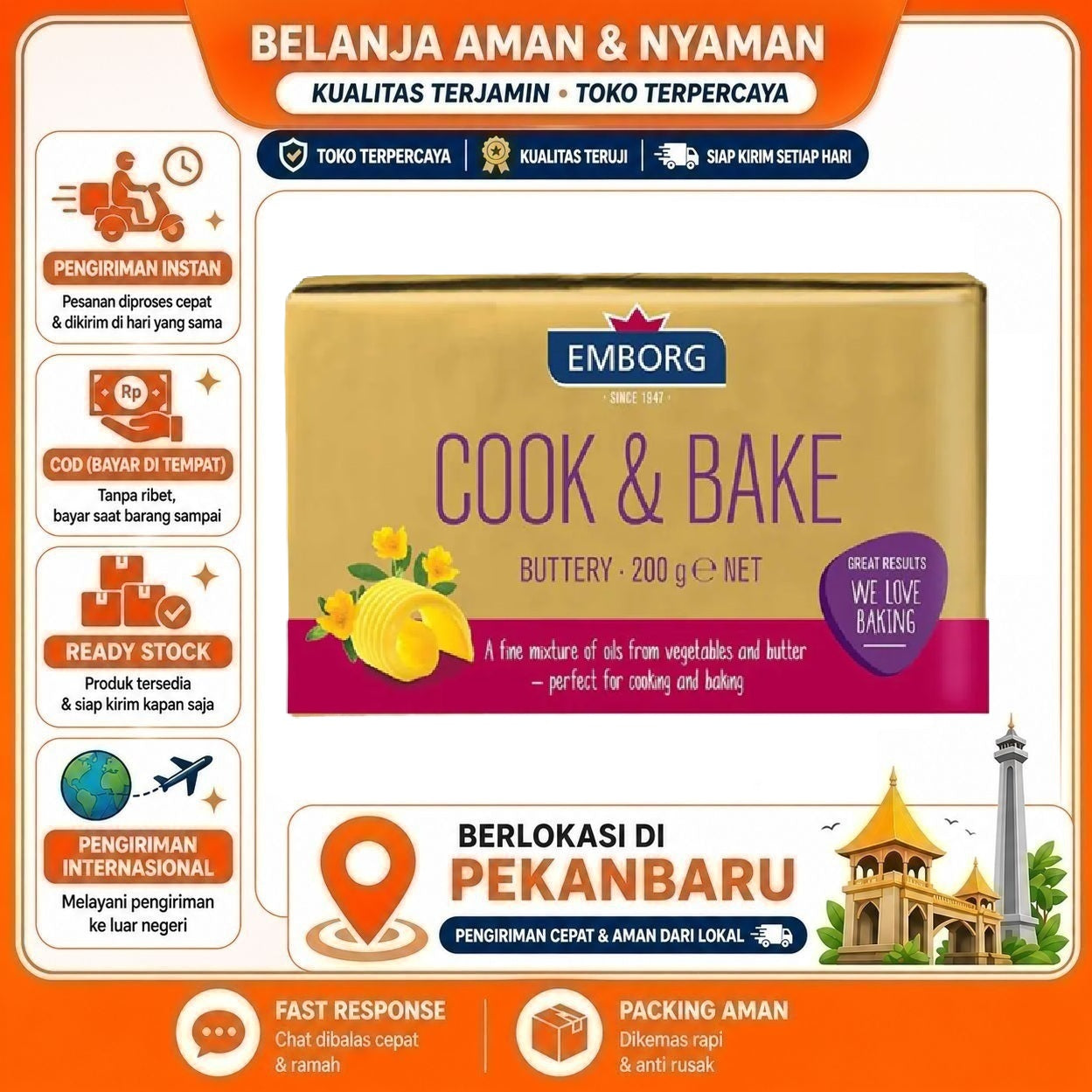 [SDW] pekanbaru/200 gr Emborg Cook & Bake Buttery Perfect for Cooking & Baking Bahan Kue Cake Mix