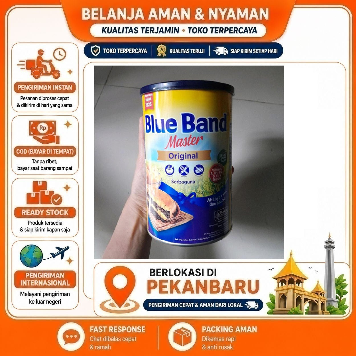 [SDW] pekanbaru/1 kg Blue Band Master Original Serbaguna Kebutuhan Memasak Bahan Makanan Kue Halal