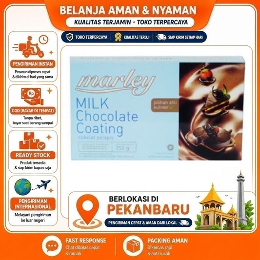 Pekanbaru 250 Gram Marley Milk Chocolate Coating Coklat Pelapis Susu Bahan Dekorasi Kue Cake