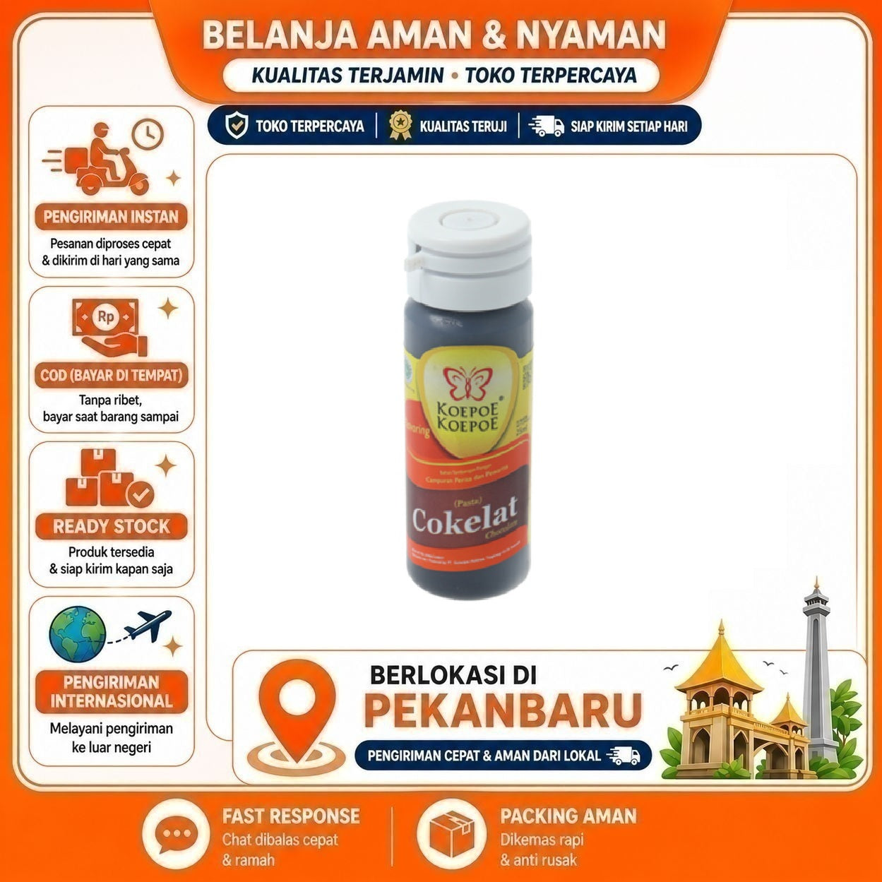 [SDW] pekanbaru/25ml Koepoe Koepoe Perisa Pasta Cokelat Coklat Chocolate Bahan Makanan Kue Halal Mix