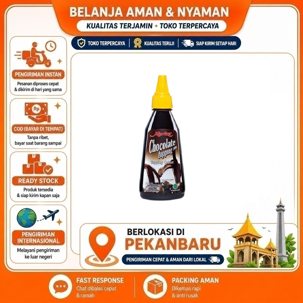 [SDW] pekanbaru/350 Gram Mariza Chocolate Topping Cokelat Saus Coklat Saos Makanan Bahan Kue Cake