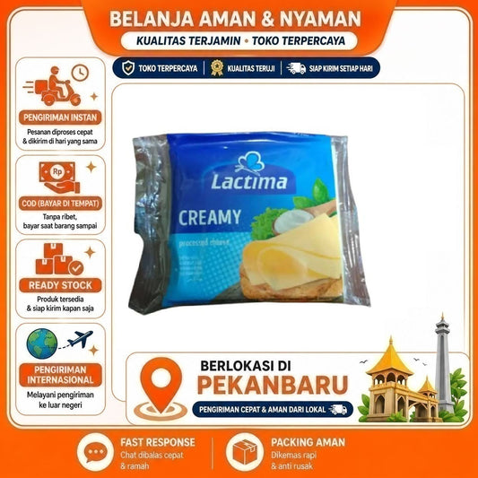 Pekanbaru 130 gr Lactima Creamy Processed Cheese Slice Potongan Keju Olahan Bahan Makanan Kue