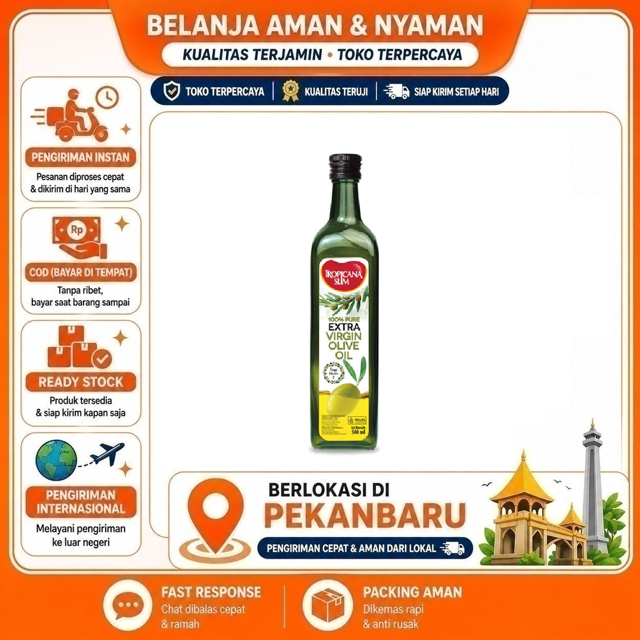 [SDW] pekanbaru/500ml Tropicana Slim Extra Virgin Olive Oil Minyak Zaitun Murni Tinggi Vitamin Halal