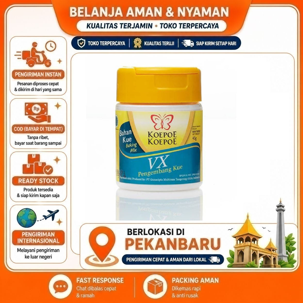 [SDW] pekanbaru/45 gr Koepoe Koepoe VX Pengembang Kue Bahan Kue Baking Mix Cake Food Bread Halal