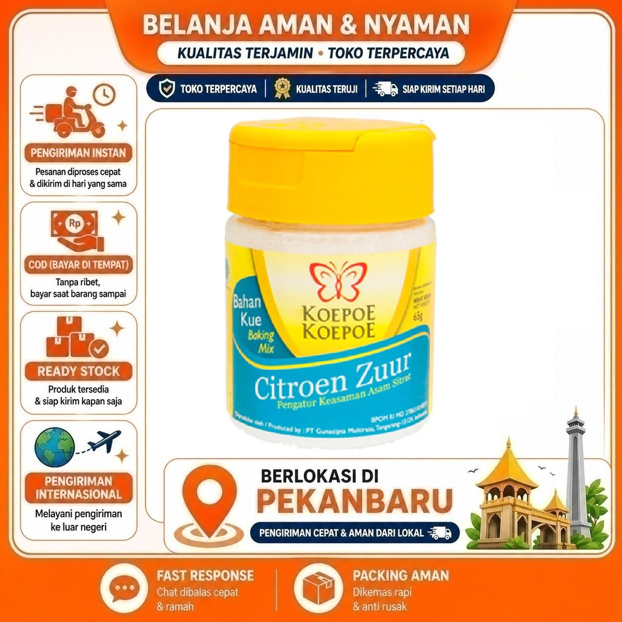 [SDW] pekanbaru/65 gr Koepoe Koepoe Citroen Zuur Bahan Kue Baking Mix Pengatur Keasaman Asam Sitrat