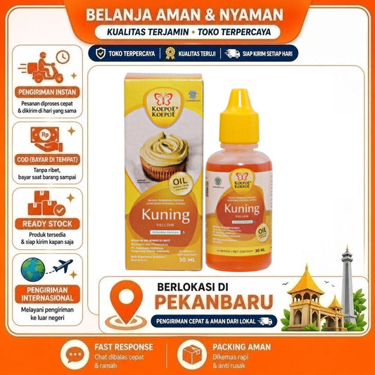 Pekanbaru 30ml Koepoe Koepoe Kuning Oil Based Food Coloring Campuran Pewarna Kue Makanan Halal