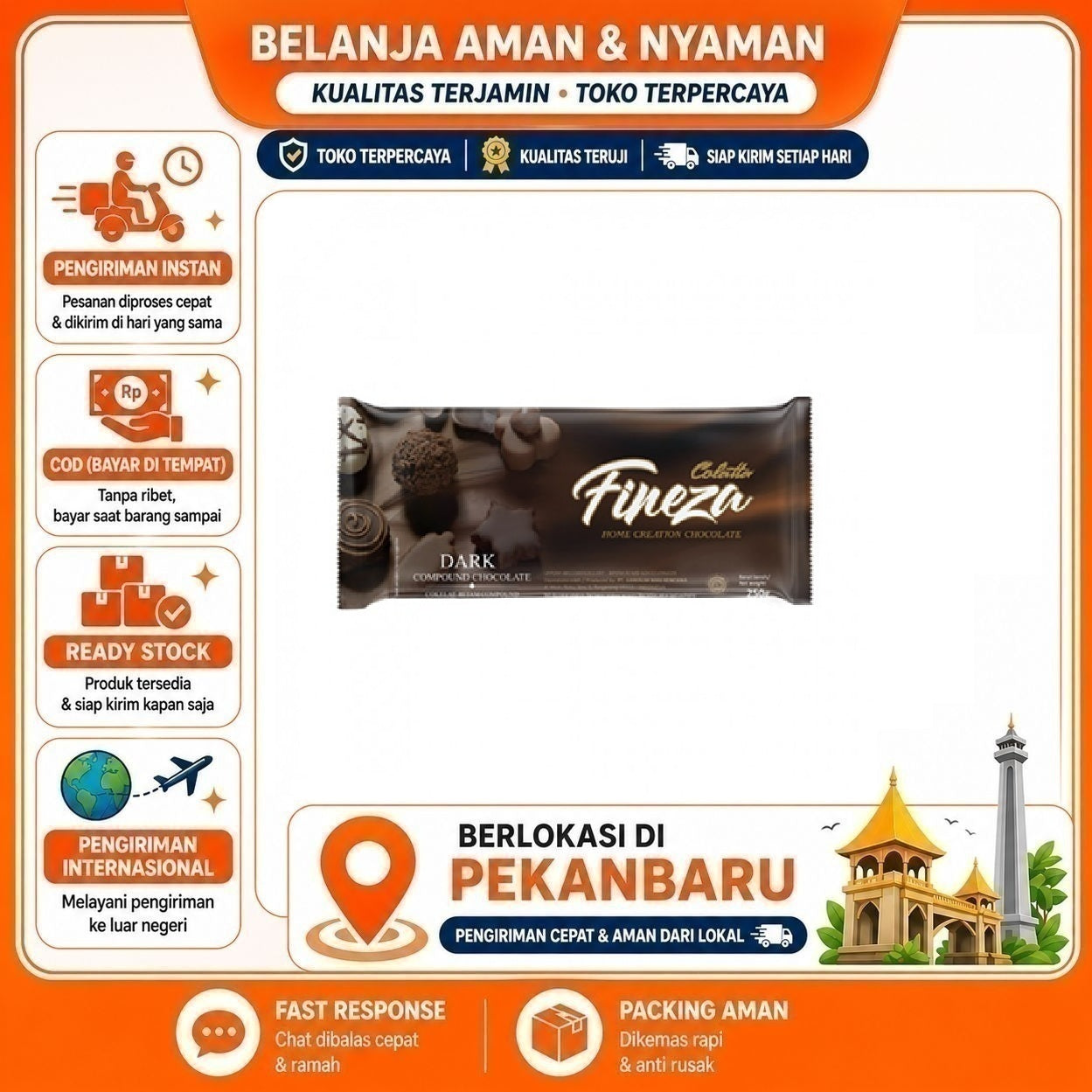 [SDW] pekanbaru/250 Gram Colatta Fineza Dark Compound Chocolate Cokelat Hitam Coklat Batang Halal
