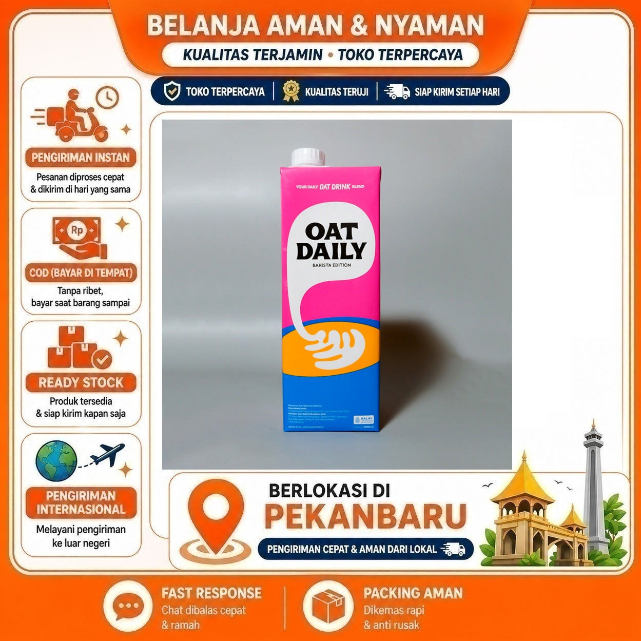 [SDW] pekanbaru/1 Liter Oat Daily Barista Edition Your Daily Oat Drink Blend Rasa Original Aman 1L