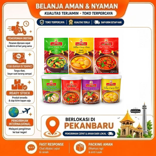 Mae Ploy Bumbu Kari Aneka Warna Hijau / Merah / Kuning / Green / Yellow / Panang / Red Curry Paste