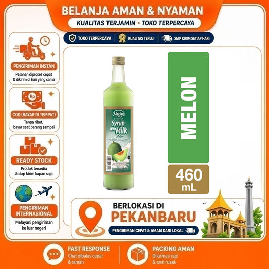 Pekanbaru 460ml Marjan Boudoin Syrup With Milk Melon Flavor Sirup Susu Rasa Buah Melon Halal