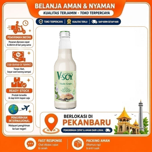 Pekanbaru 300ml V-soy Multi Grain Soya Bean Milk Minuman Susu Kacang Kedelai Soybean Halal