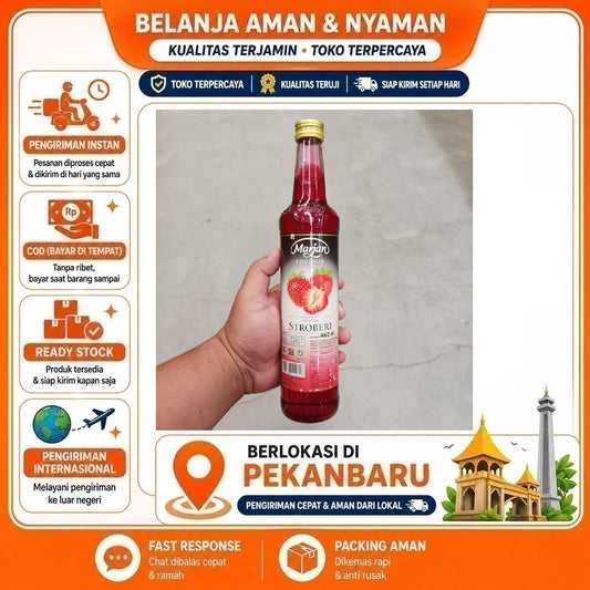 Pekanbaru 460ml Marjan Boudoin Stroberi Sirup Minuman Strawberry Syrup Bahan Minuman Halal