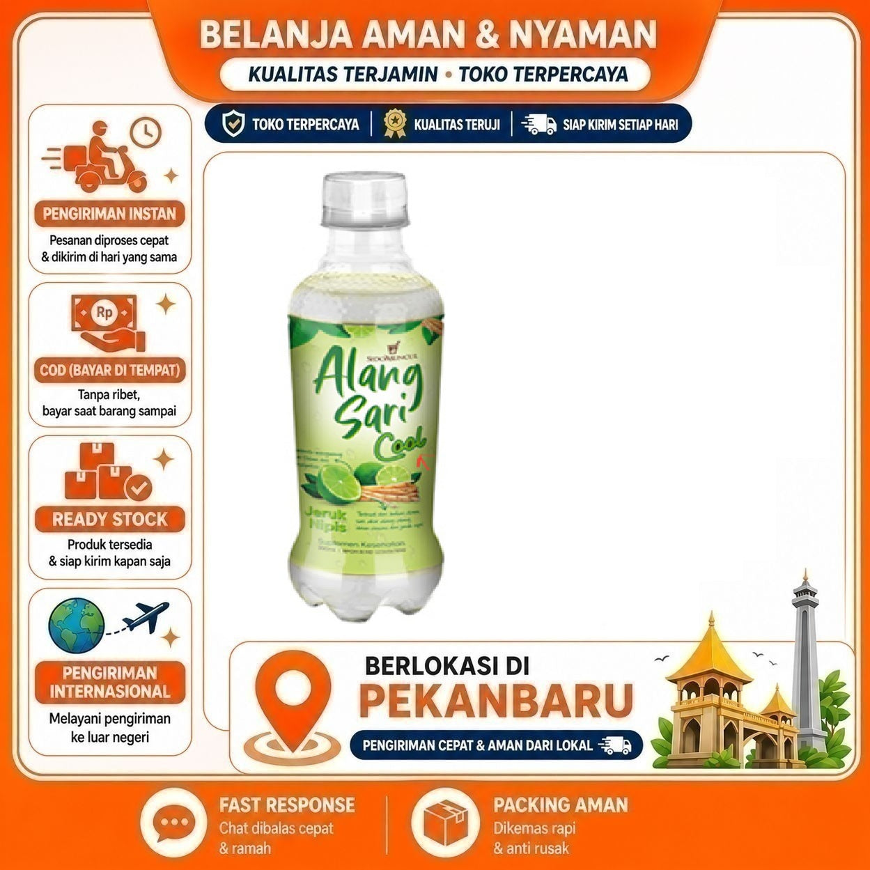 [SDW] pekanbaru/300ml Alang Sari Cool Jeruk Nipis Sidomuncul Minuman Penyegar Atasi Panas Dalam Enak