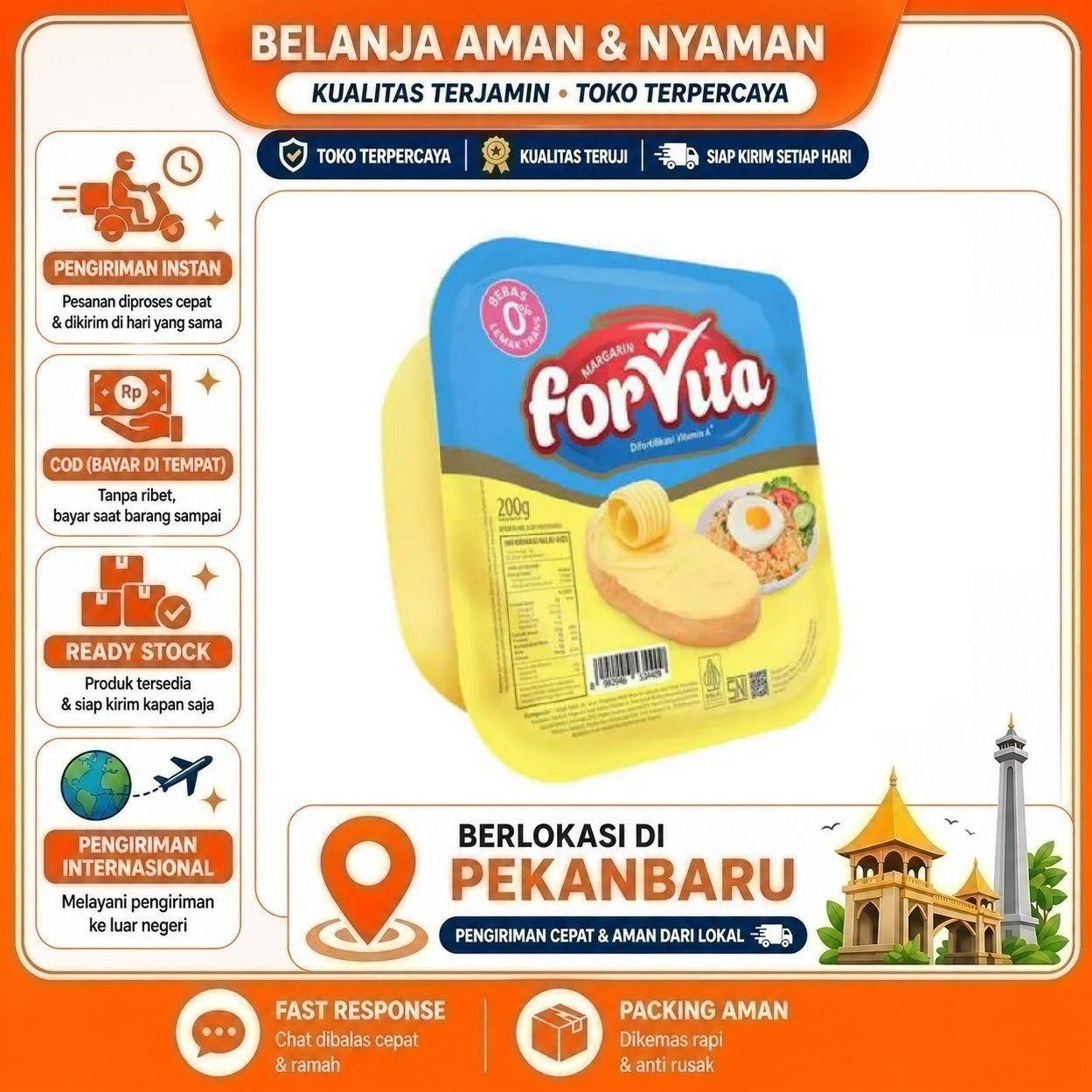 [SDW] pekanbaru/Forvita Margarin Serbaguna 200g - Bebas Lemak Trans, Vitamin A, Omega 6 & 9 Halal