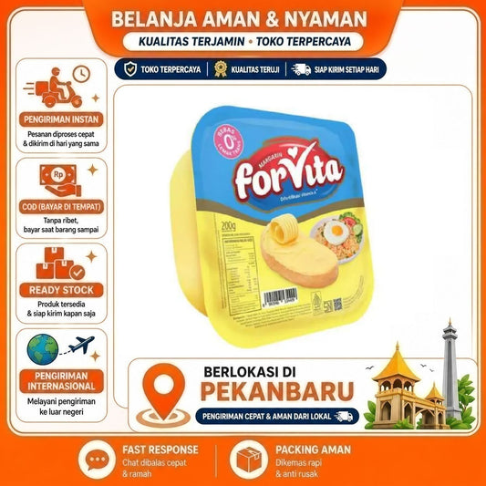 Pekanbaru Forvita Margarin Serbaguna 200g - Bebas Lemak Trans, Vitamin A, Omega 6 & 9 Halal
