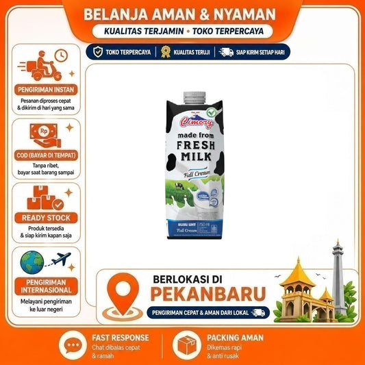 Pekanbaru 750ml Cimory Susu UHT Krim Penuh Made From Fresh Milk Full Cream Alami Segar Halal