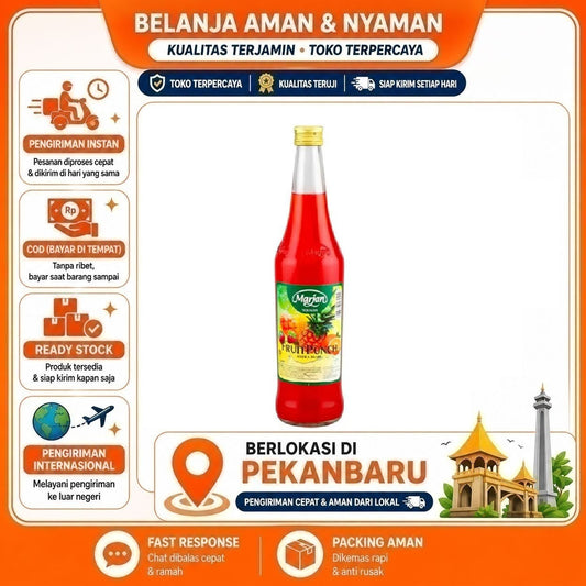 Pekanbaru 450ml Marjan Squash Sirup Rasa Fruit Punch Aneka Buah Bahan Minuman Syrup Halal Enak