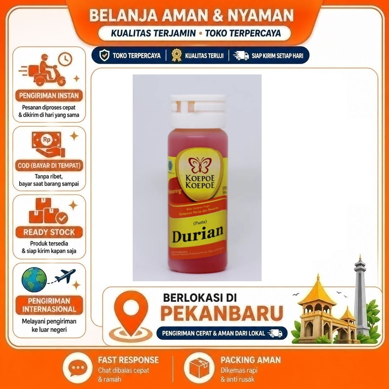 [SDW] pekanbaru/25ml Koepoe Koepoe Perisa Pasta Durian Bahan Makanan Kue Roti Halal Food Cake Mix