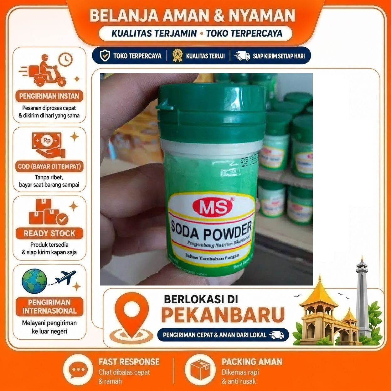 [SDW] pekanbaru/20 gr MS Soda Powder Bubuk Soda Bahan Kue Baking Mix Tambahan Pangan Makanan Halal