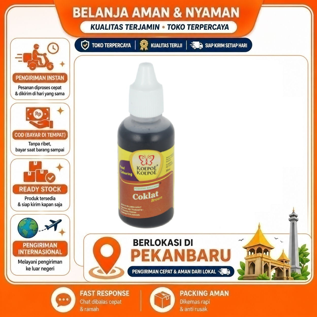 [SDW] pekanbaru/30ml Koepoe Koepoe Pewarna Makanan Coklat Brown Cokelat Bagus Food Colouring Halal