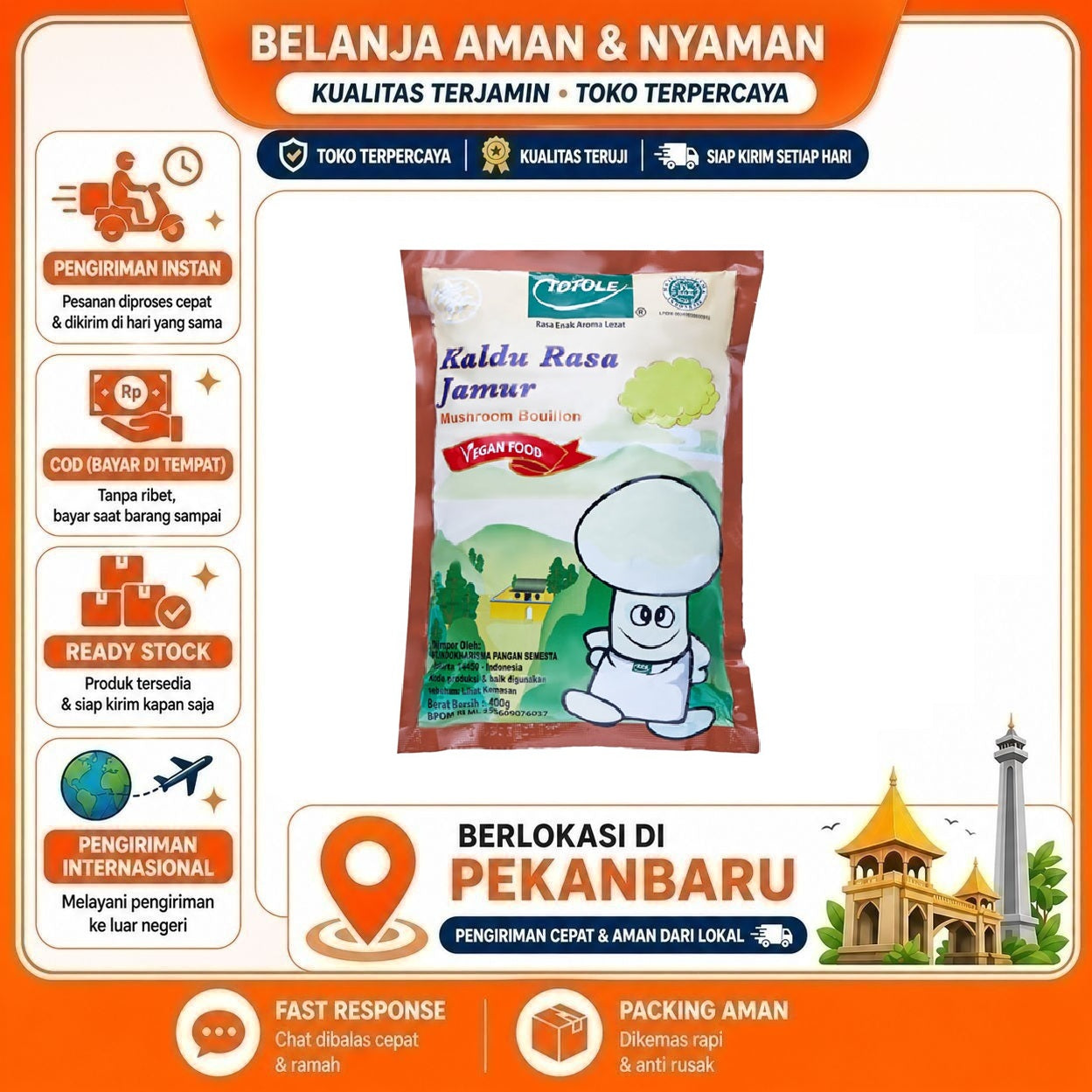 [SDW] pekanbaru/400 Gram Totole Kaldu Rasa Jamur Granulated Mushroom Bouillon Bumbu Masak Instan