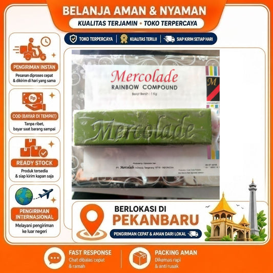 Pekanbaru Mercolade Green Tea 1 Batang Rainbow Compound Potongan Rasa Teh Hijau Bahan Kue