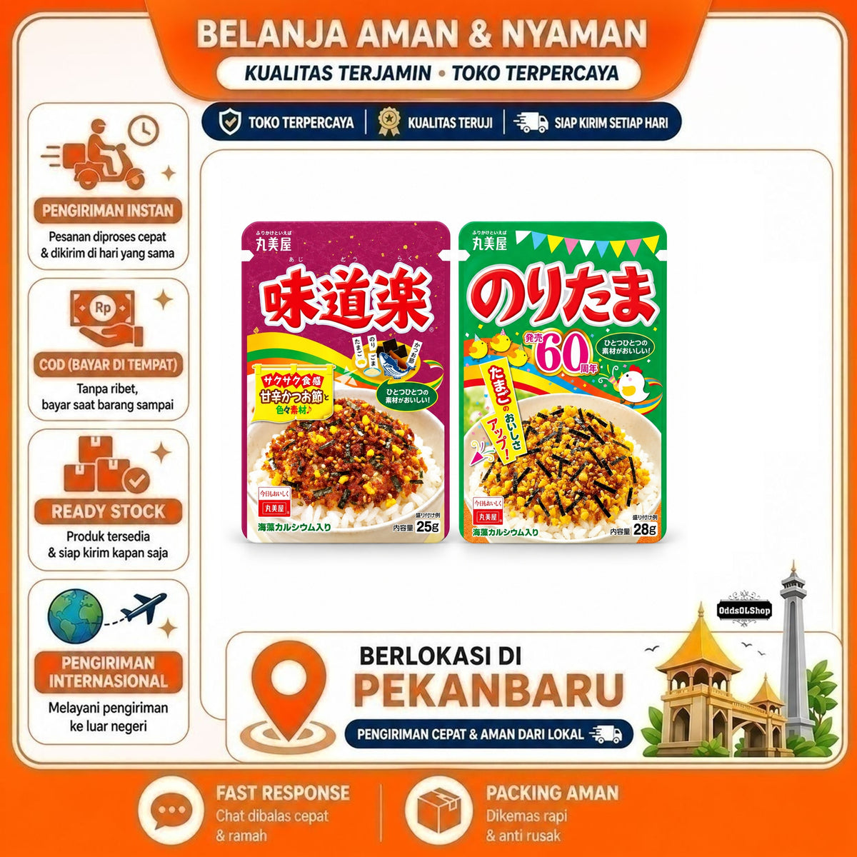 Marumiya Aji Doraku Furikake / Bumbu Tabur Topping / Nasi Makanan / Rice Topping Japan Ayam Original