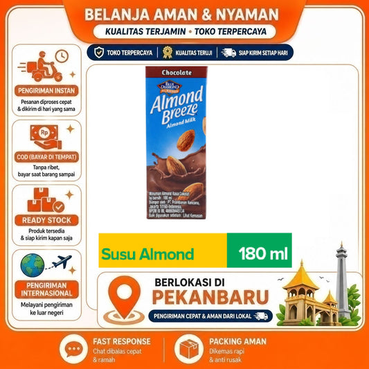 Pekanbaru 180ml Almond Breeze Milk Chocolate Flavor Blue Diamond Minuman Susu Non-Dairy Coklat