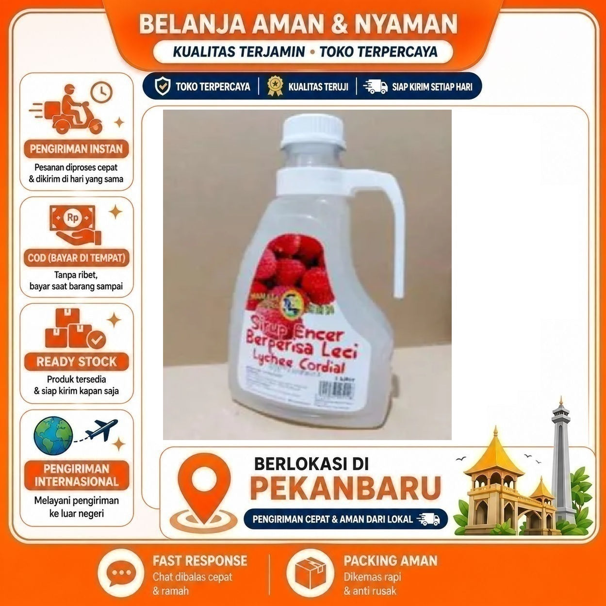 [SDW] pekanbaru/1 Liter Mamata Sirup Encer Rasa Leci Lychee Cordial Syrup Bahan Minuman 1000ml Halal
