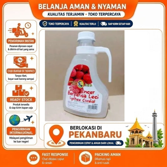 Pekanbaru 1 Liter Mamata Sirup Encer Rasa Leci Lychee Cordial Syrup Bahan Minuman 1000ml Halal
