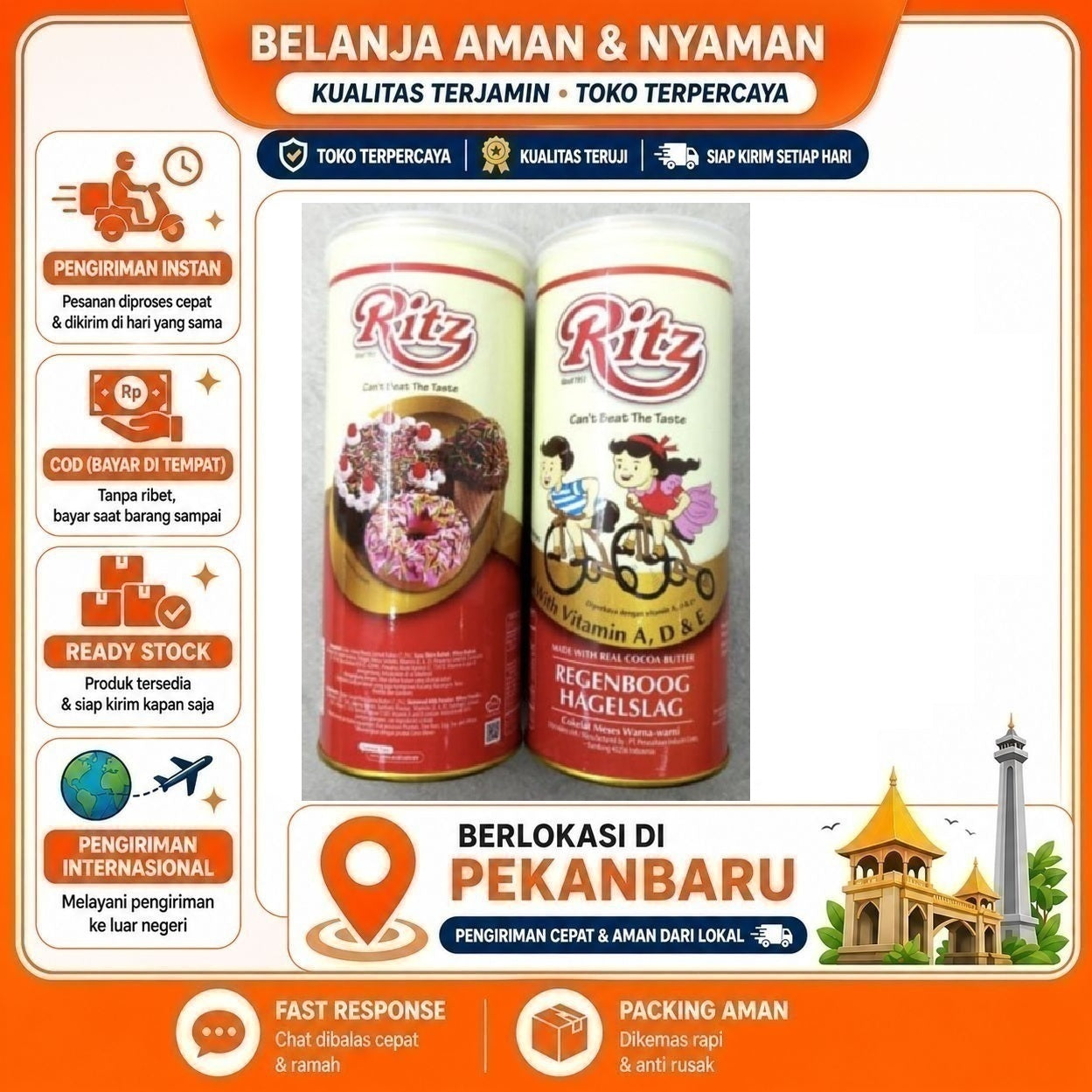 [SDW] pekanbaru/300 gr Ritz Regenboog Hagelslag Cokelat Compound Butir Meses Coklat Chocolate Halal