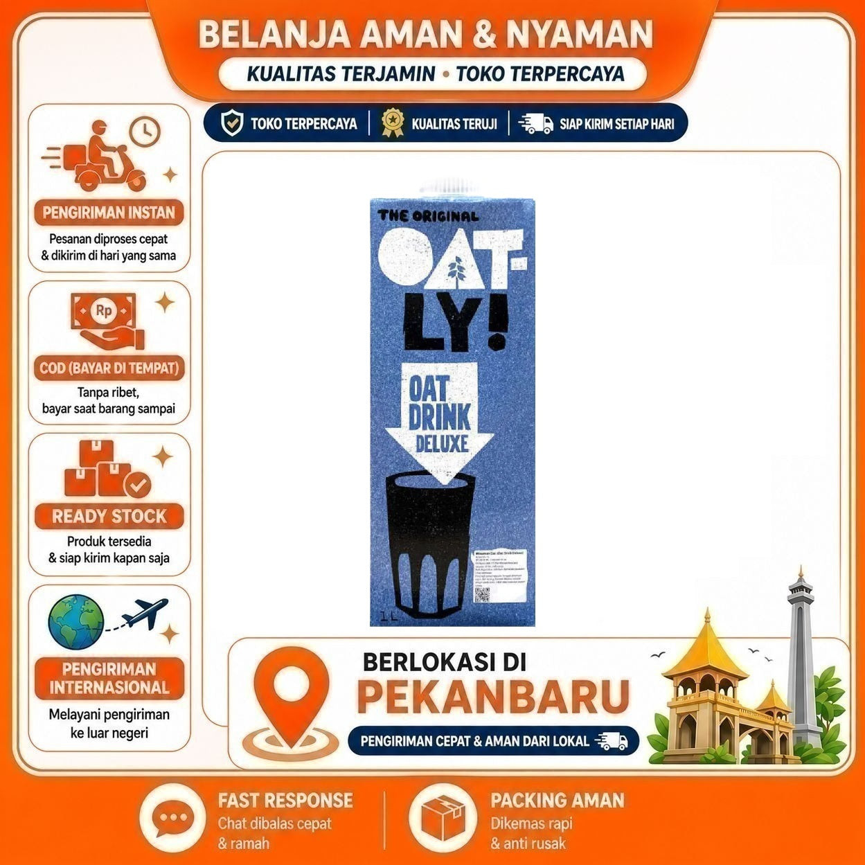 [SDW] pekanbaru/1 Liter OAT-LY! The Original Oat Drink Deluxe Bahan Campuran Minuman Kafe Cafe Halal