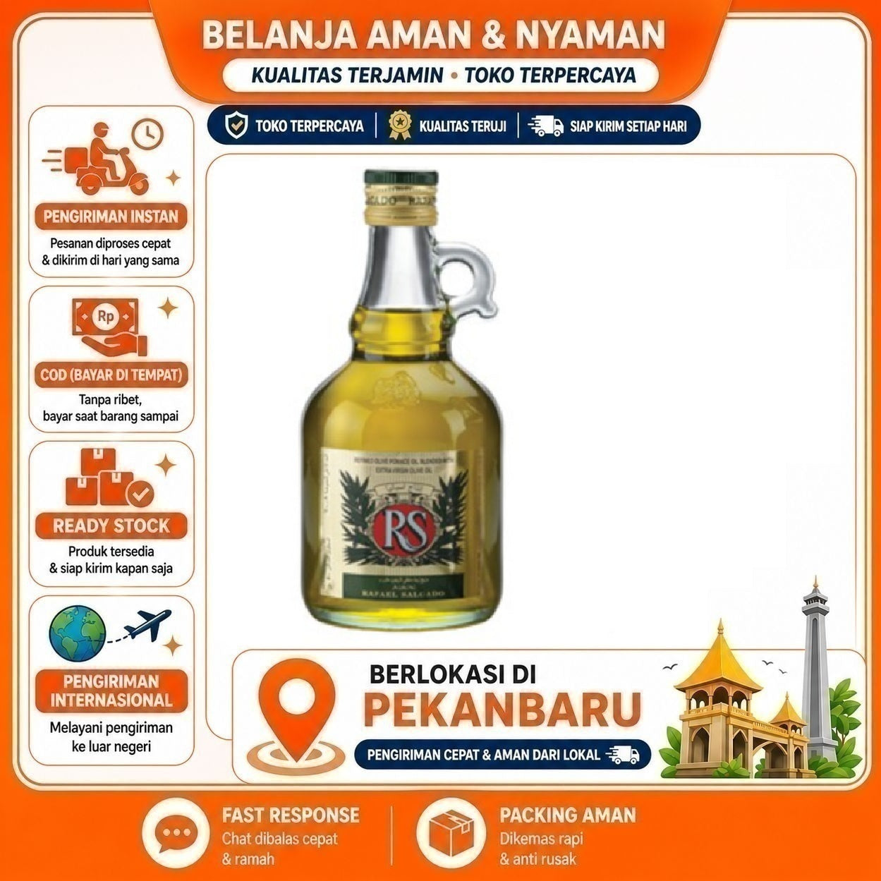 [SDW] pekanbaru/500ml Rafael Salgado Pomace Extra Virgin Olive Oil Minyak Zaitun Kemasan Botol Kaca