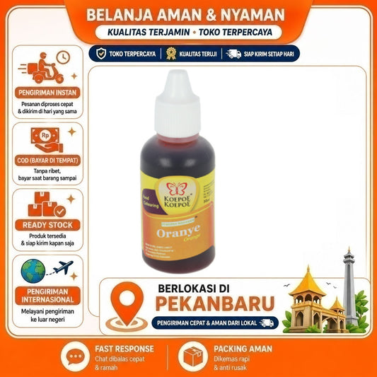 Pekanbaru 30ml Koepoe Koepoe Pewarna Makanan Oranye Orange Oren Bagus Food Colouring Halal