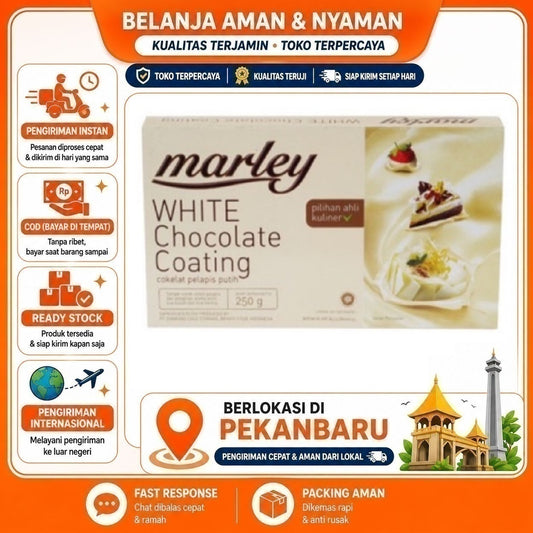 Pekanbaru 250 Gram Marley White Chocolate Coating Coklat Pelapis Putih Bahan Dekorasi Kue Cake