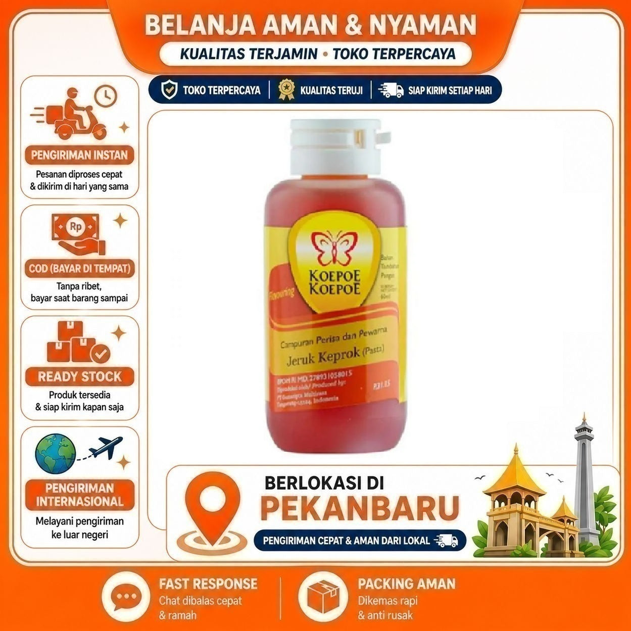 [SDW] pekanbaru/60ml Koepoe Koepoe Perisa Pasta Jeruk Keprok Orange Bahan Campuran Olahan Makanan