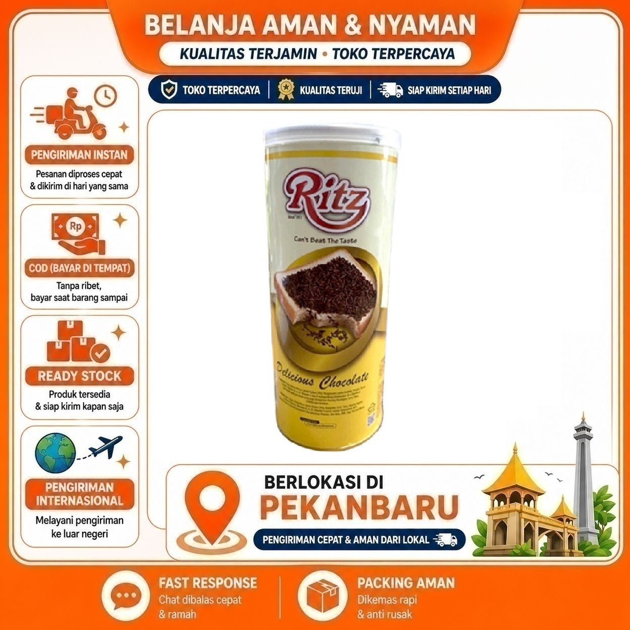 [SDW] pekanbaru/300 gr Ritz Chocolade Hagelslag Cokelat Compound Butir Meses Coklat Chocolate Halal