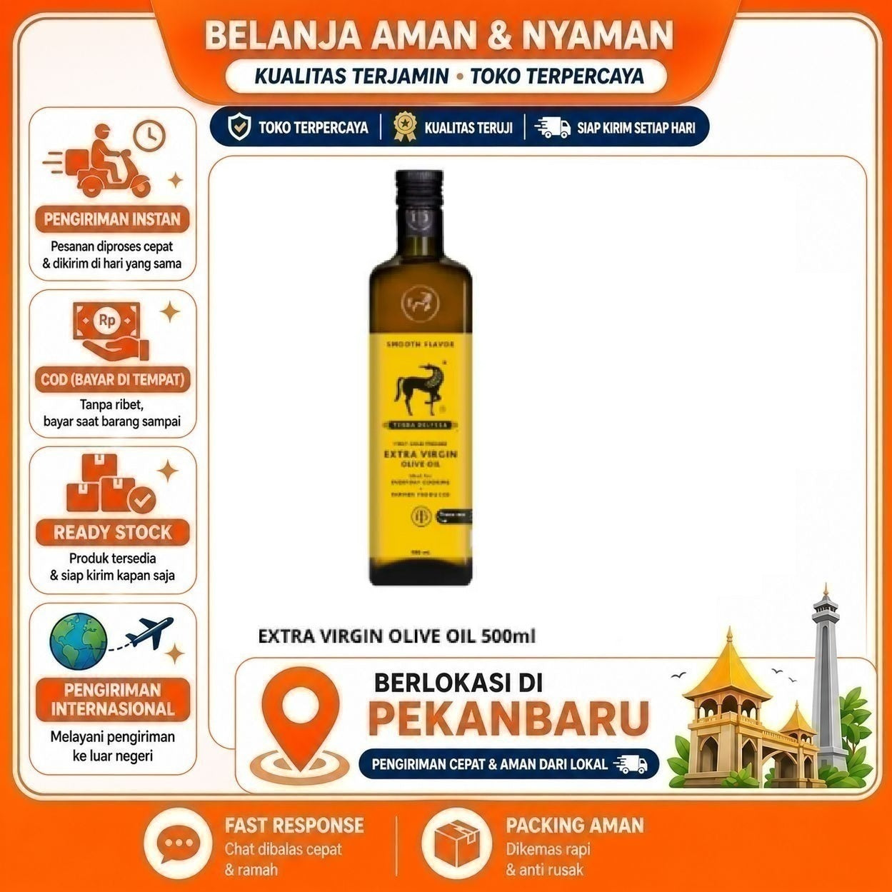 [SDW] pekanbaru/500ml Terra Delysa Extra Virgin Olive Oil Cold Pressed Minyak Zaitun Smooth Flavor