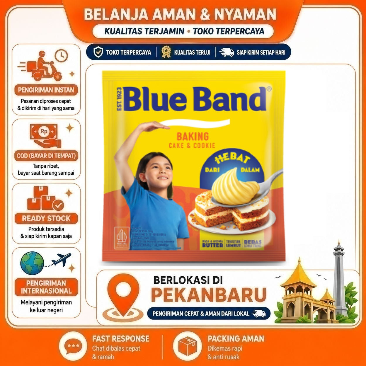 [SDW] pekanbaru/Blue Band Margarine Cake & Cookie 200g - Aroma Butter, Omega 3 & 6, 6 Vitamin Halal