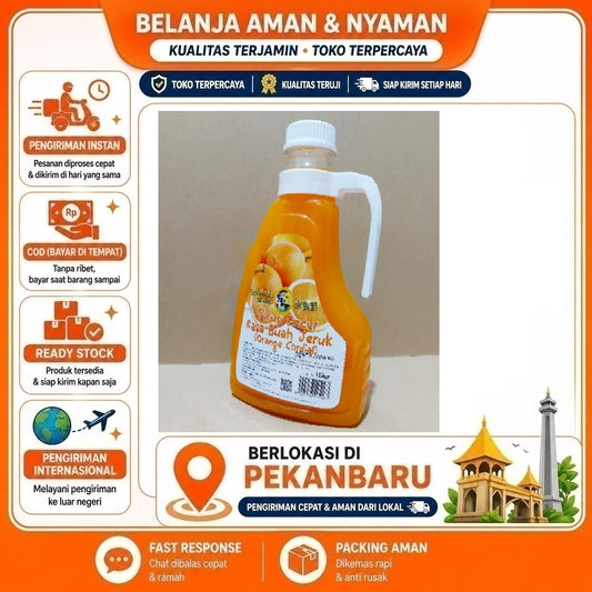 Pekanbaru 1 Liter Mamata Brand Orange Cordial Sirup Encer Rasa Buah Jeruk Bahan Minuman Halal