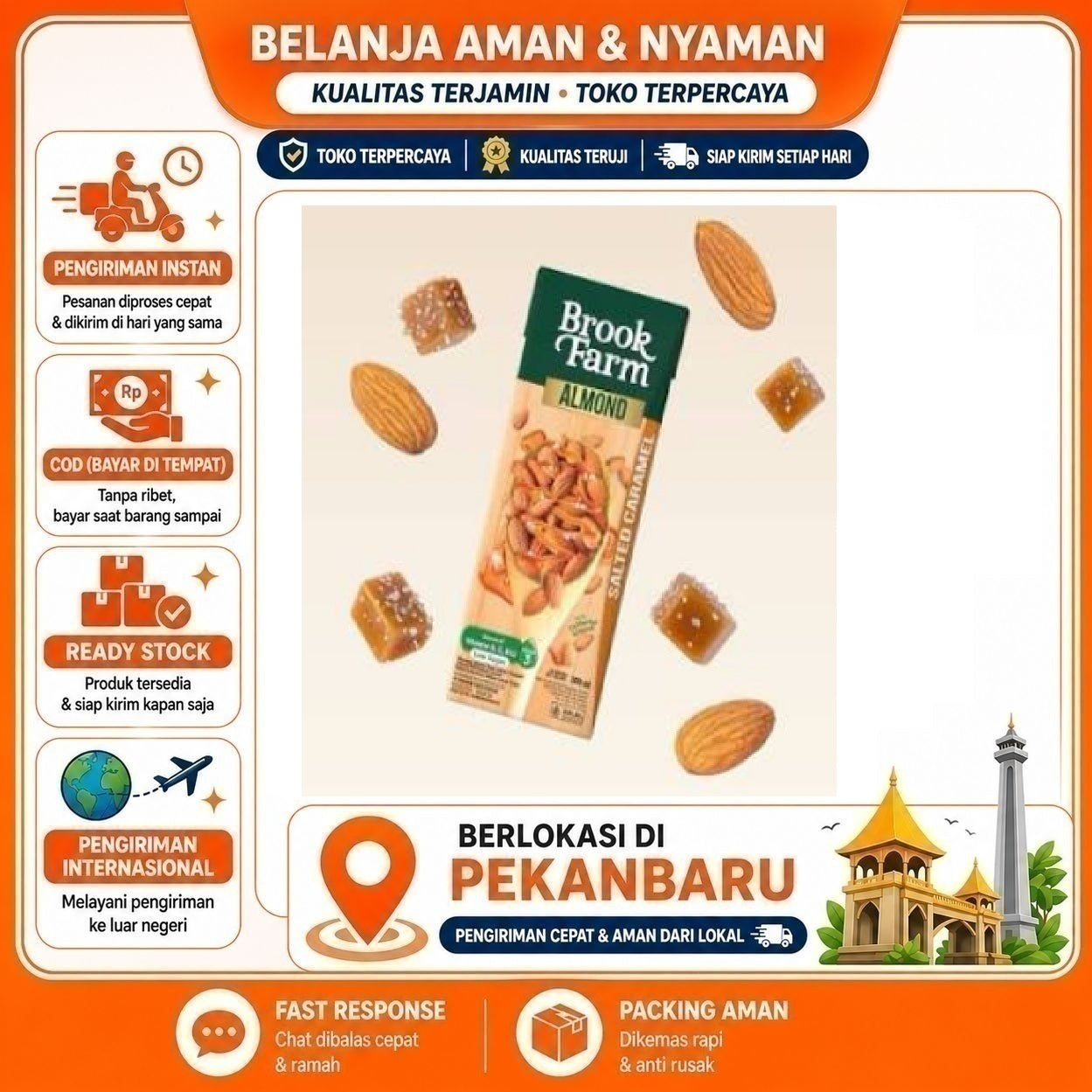 [SDW] pekanbaru/200ml Brookfarm Almond Salted Caramel Flavor Susu UHT Rasa Karamel Asin Halal Sehat