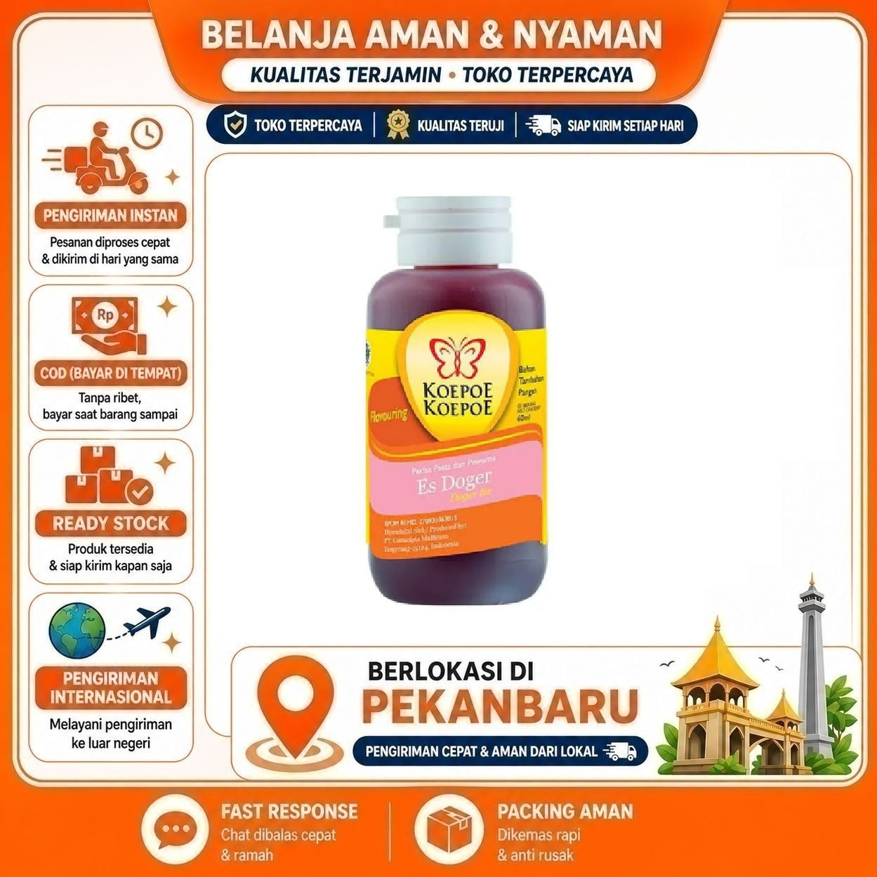 [SDW] pekanbaru/60ml Koepoe Koepoe Perisa Pasta Es Doger Bahan Campuran Olahan Makanan Food Halal