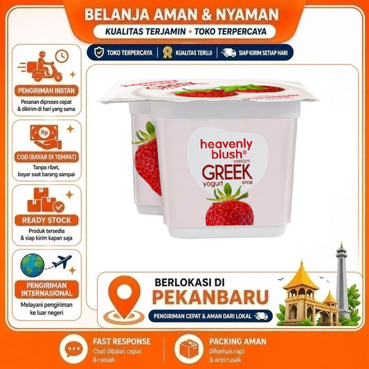 Pekanbaru 100 gr Heavenly Blush Greek Style Yogurt Strawberry Flavor Yoghurt Stroberi Halal