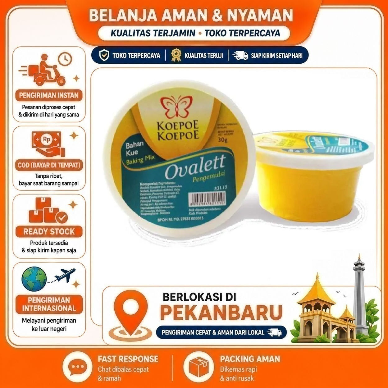 [SDW] pekanbaru/30 gr Koepoe Koepoe Ovalett Pengemulsi Bahan Kue Baking Mix Perlengkapan Dapur Baker